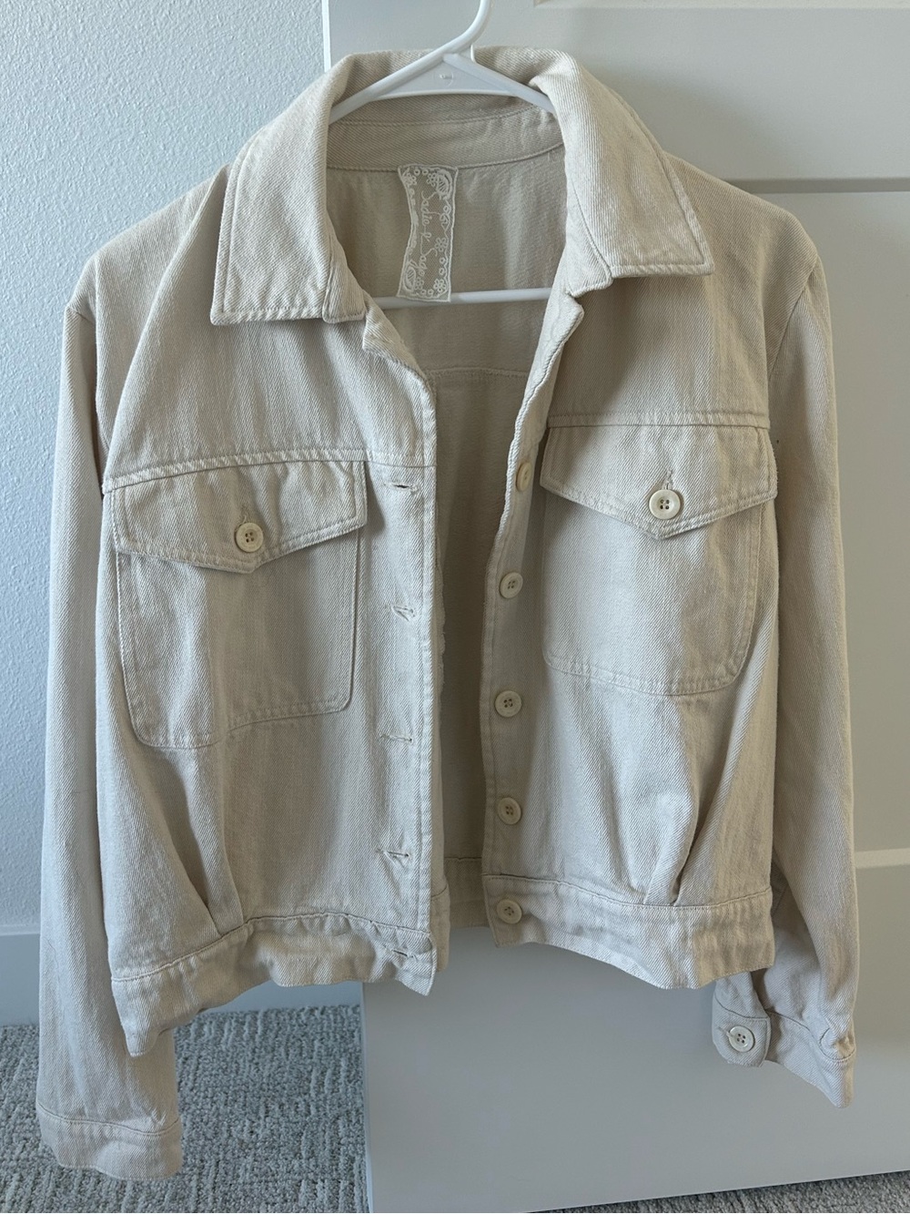 Cream Cropped Jacket